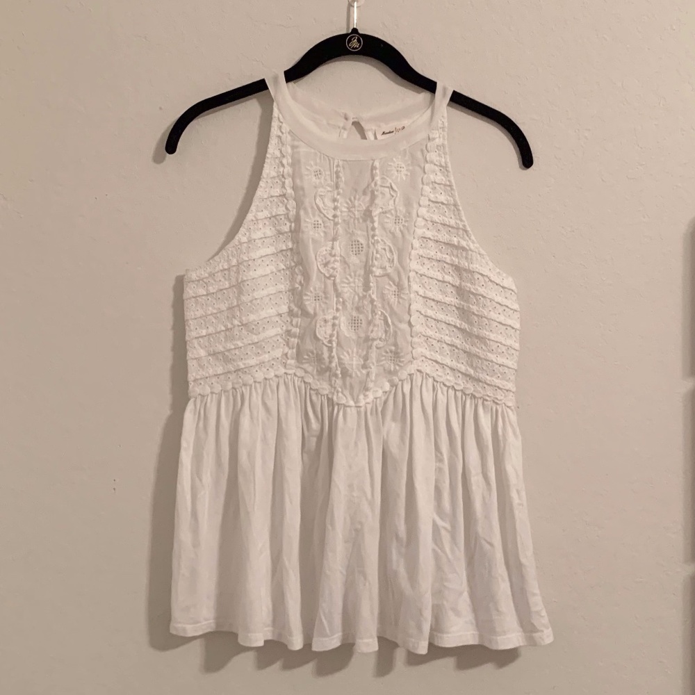 Anthropologie White Halter Top